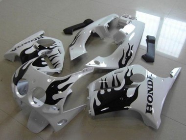 Wholesale 1988-1989 Honda CBR250RR MC19 Motorcycle Fairings - White Glossy Black Flame Canada