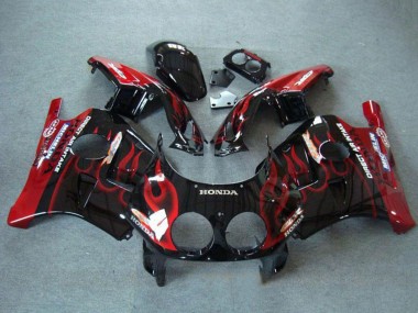 Wholesale 1990-1998 Honda CBR250RR MC22 Motorcycle Fairings - Glossy Black Red Flame Canada