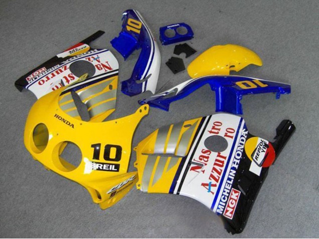 1990-1998 Honda CBR250RR MC22 Motorcycle Fairings - Yellow Blue Silver White Red Nastro Azzurro Breil 10 Canada