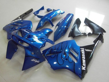 Wholesale 1994-1997 Kawasaki ZX9R Motorcycle Fairing - Blue Black Flame Canada