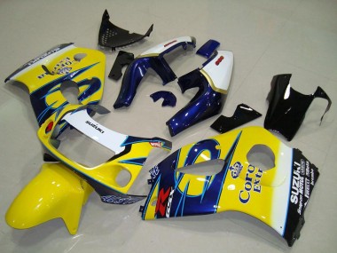 Wholesale 1996-2000 Suzuki GSXR 600 Motorcycle Fairings - White Yellow Blue Corona Canada
