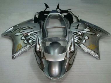 Wholesale 1996-2007 Honda CBR1100XX Blackbird Motorcycle Fairing - Silver Black Flame Canada