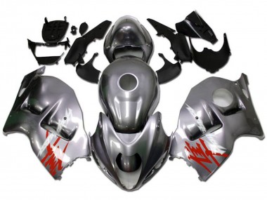 Wholesale 1996-2007 Suzuki GSXR 1300 Hayabusa Motorcycle Fairings - Silver with Red White Decal Canada