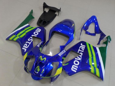 Wholesale 2000-2006 Honda VTR1000 Motorcycle Fairings - Blue Green White MoviStar Canada