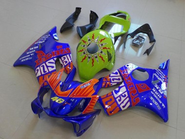 Wholesale 2001-2003 Honda CBR600 F4i Motorcycle Fairings - Yellow Blue Orange Rossi 46 Canada