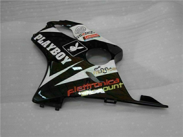 2001-2003 Honda CBR600 F4i Motorcycle Fairings - White Yellow Glossy Black Playboy Canada