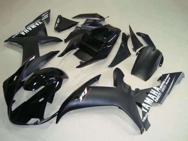 2002-2003 Yamaha YZF R1 Motorcycle Fairings - Glossy Black Matte Black White Decals Canada