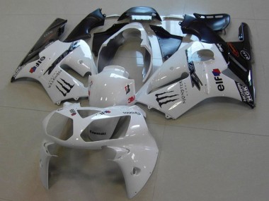 Wholesale 2002-2006 Kawasaki ZX12R Motorcycle Fairings - White Glossy Black Monster Canada