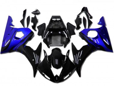 Wholesale 2003-2004 Yamaha YZF R6 Motorcycle Fairing Kits - Blue Glossy Black Canada