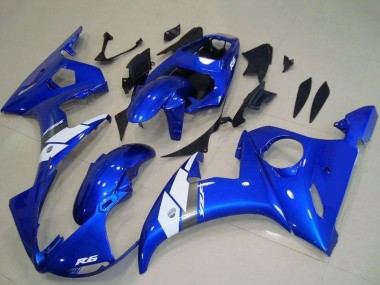 Wholesale 2003-2004 Yamaha YZF R6 Motorcycle Fairing - Blue White OEM Style Canada