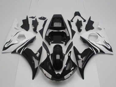 Wholesale 2003-2004 Yamaha YZF R6 Bike Fairings - White Glossy Black Canada