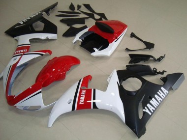 Wholesale 2003-2004 Yamaha YZF R6 Motorcycle Fairings - White Red Matte Black Canada