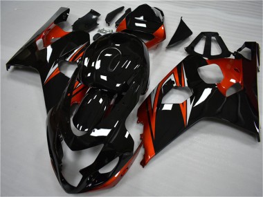 Wholesale 2004-2005 Suzuki GSXR 600/750 Motorcycle Fairings - Glossy Black Red Stripe Canada