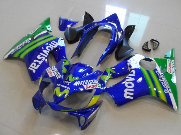 2004-2007 Honda CBR600 F4i Motorcycle Fairings - Blue Green MoviStar Castrol Canada