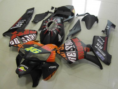 Wholesale 2005-2006 Honda CBR600RR Motorcycle Fairings - Matte Black Orange Yellow Rossi 46 Canada