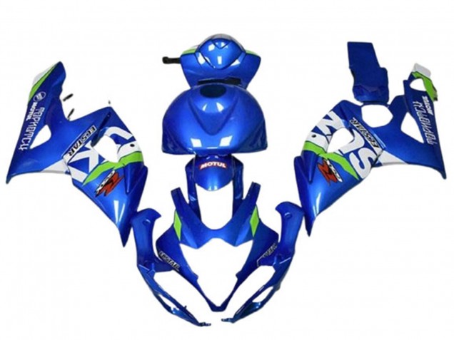 2005-2006 Suzuki GSXR 1000 Motorcycle Fairings - Blue Green White Motul Canada