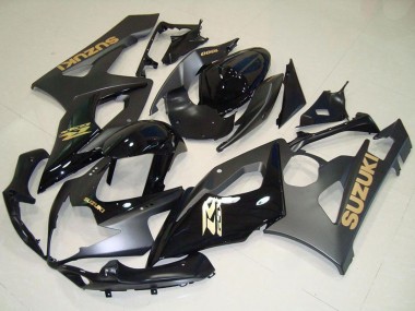 Wholesale 2005-2006 Suzuki GSXR 1000 Motorcycle Fairings - Glossy Black Matte Black Gold Decal Canada