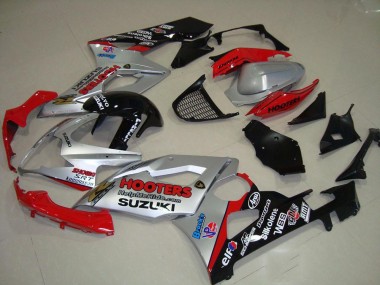Wholesale 2005-2006 Suzuki GSXR 1000 Motorcycle Fairings - Silver Red Black Hooters Canada