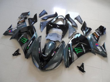 Wholesale 2006-2007 Kawasaki ZX10R Motorcycle Fairings - Glossy Black Matte Black Green Elf Touch4 Monster Energy Canada
