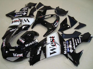 Wholesale 2006-2007 Kawasaki ZX10R Motorcycle Fairing - Glossy Black White West Canada