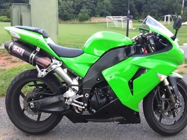 Wholesale 2006-2007 Kawasaki ZX10R Motorcycle Fairing Kits - Green Matte Black Canada