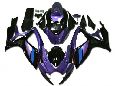 Wholesale 2006-2007 Suzuki GSXR 600/750 Motorcycle Fairings - Purple Blue Glossy Black Stripe Canada