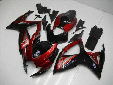 Wholesale 2006-2007 Suzuki GSXR 600/750 Motorcycle Fairing - Red Glossy Black Canada