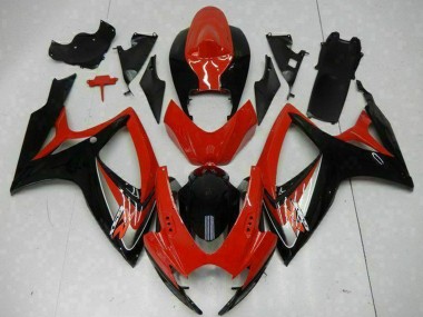 Wholesale 2006-2007 Suzuki GSXR 600/750 Motorcycle Fairings - Red Glossy Black Canada