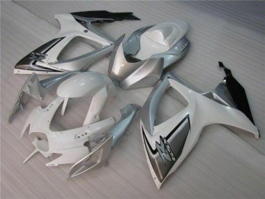 Wholesale 2006-2007 Suzuki GSXR 600/750 Motorcycle Fairings - White Silver Canada