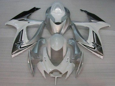 Wholesale 2006-2007 Suzuki GSXR 600/750 Motorcycle Fairings - White Silver Canada