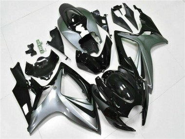 Wholesale 2006-2007 Suzuki GSXR 600/750 Motorcycle Fairings - Silver Glossy Black Canada