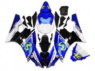 Wholesale 2006-2007 Yamaha YZF R6 Motorcycle Fairings - Blue White Black Green MoviStar ENEOS Yamalube 46 Canada