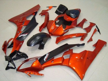 Wholesale 2006-2007 Yamaha YZF R6 Motorcycle Fairing Kits - Orange Matte Black Canada