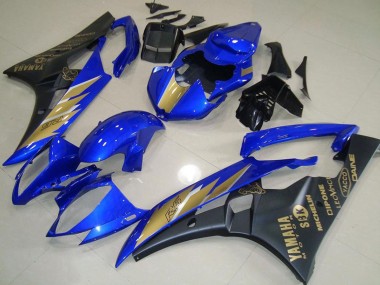Wholesale 2006-2007 Yamaha YZF R6 Motorcycle Fairings - Blue Gold Matte Black Canada