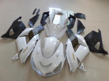 Wholesale 2006-2011 Kawasaki ZX14R ZZR1400 Motorcycle Fairings - White Matte Black Gold Ninja Canada