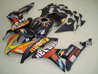 Wholesale 2007-2008 Honda CBR600RR Motorcycle Fairings - Matte Black Orange Yellow Rossi 46 Canada