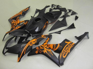 Wholesale 2007-2008 Honda CBR600RR Motorcycle Fairings - Matte Black Orange Skull Canada
