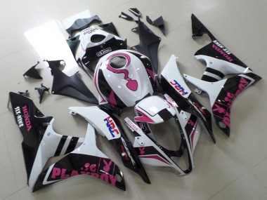 Wholesale 2007-2008 Honda CBR600RR Motorcycle Fairings - White Pink Matte Black HRC Playboy with Durex Canada
