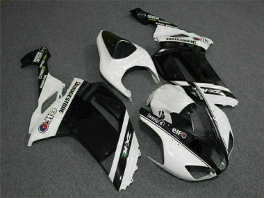 Wholesale 2007-2008 Kawasaki ZX6R Motorcycle Fairings - Black White Elf Canada