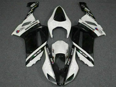 Wholesale 2007-2008 Kawasaki ZX6R Motorcycle Fairings - Black White Elf Canada