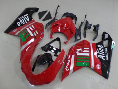 Wholesale 2007-2014 Ducati 848 Motorcycle Fairings - Red Silver Green Glossy Black Alice Sandisk Canada