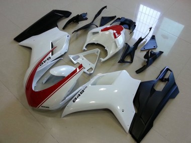 Wholesale 2007-2014 Ducati 848 Motorcycle Fairings - White Red Matte Black Canada