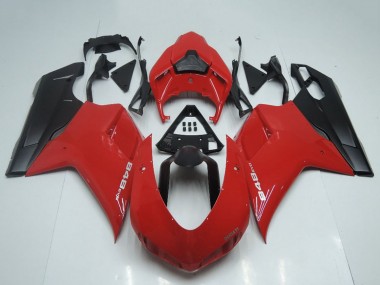 Wholesale 2007-2014 Ducati 848 Motorcycle Fairings - Red Matte Black OEM Style Canada