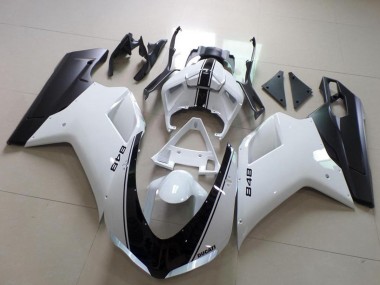Wholesale 2007-2014 Ducati 848 Motorcycle Fairing - White Matte Black Canada