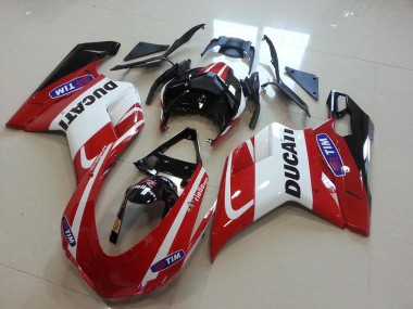 Wholesale 2007-2014 Ducati 848 1098 1198 Motorcycle Fairings - White Red Glossy Black Tim Canada