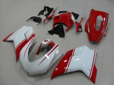 Wholesale 2007-2014 Ducati 848 Motorcycle Fairings - White Red Racing Version Canada
