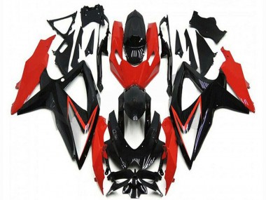 Wholesale 2008-2010 Suzuki GSXR 600/750 Motorcycle Fairings - Red Glossy Black Stripe Canada