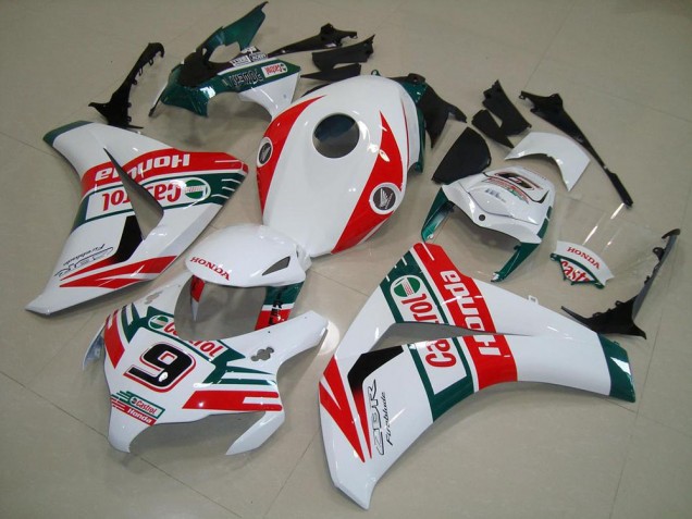 2008-2011 Honda CBR1000RR Motorcycle Fairings - White Red Dark Green Castrol No 9 Canada