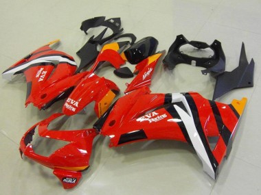 Wholesale 2008-2012 Kawasaki ZX250R Motorcycle Fairings - Red Orange White Black Eva Racing Canada