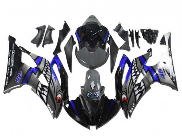 2008-2016 Yamaha YZF R6 Motorcycle Fairings - Blue Silver Grey Shark Canada